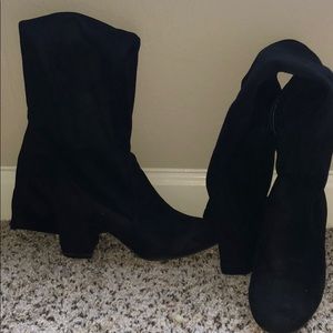 Black thigh high boots